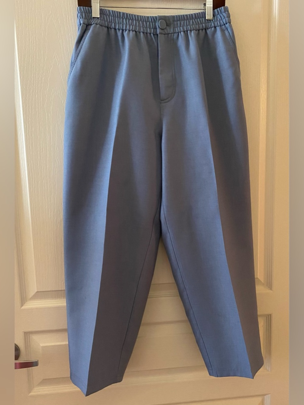 ZARA Set: Single Button Blazer & Tapered Trousers in Pale Blue - M/L - Picture 8 of 16